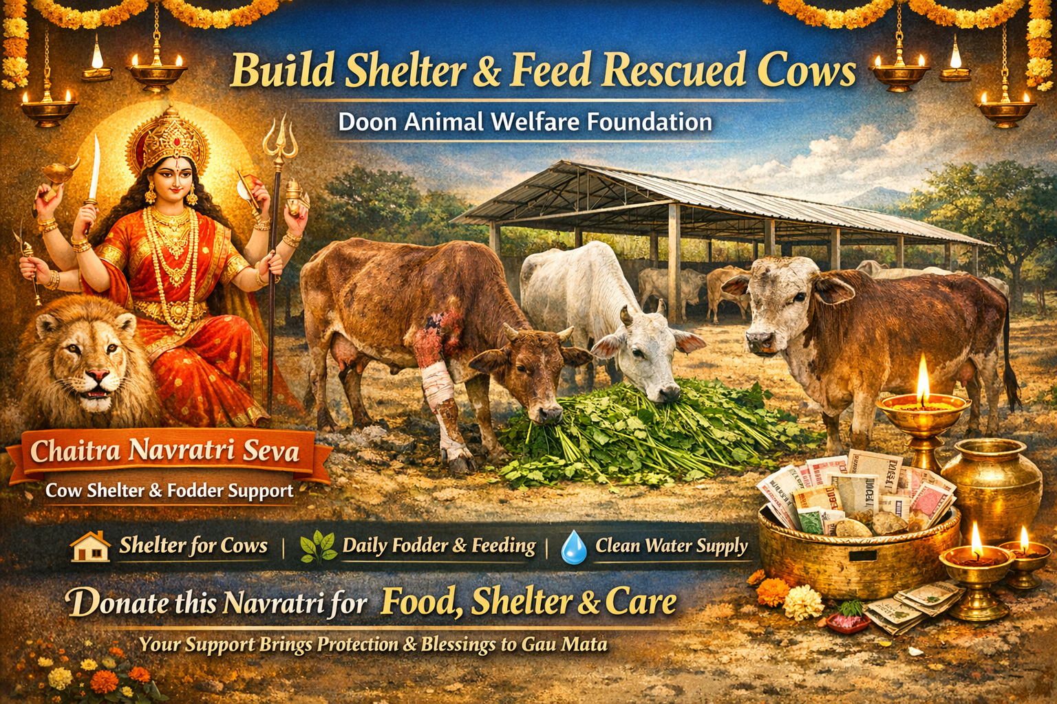 Chaitra Navratri Seva • Cow Shelter & Fodder Support