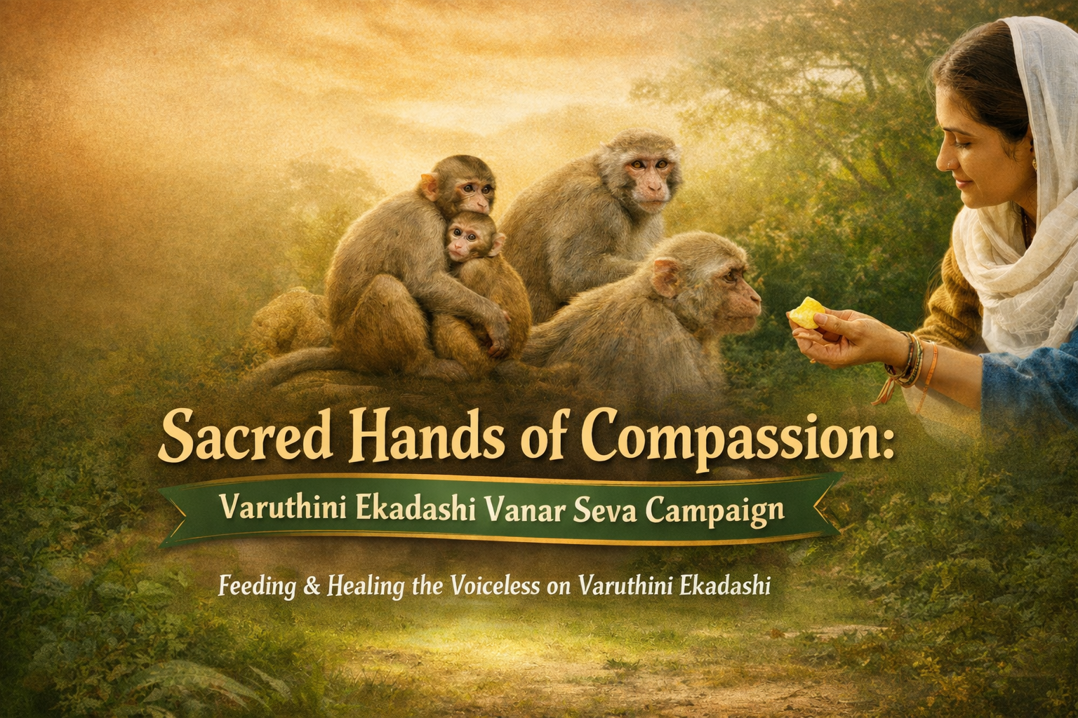 Sacred Hands of Compassion: Varuthini Ekadashi Vanar Seva